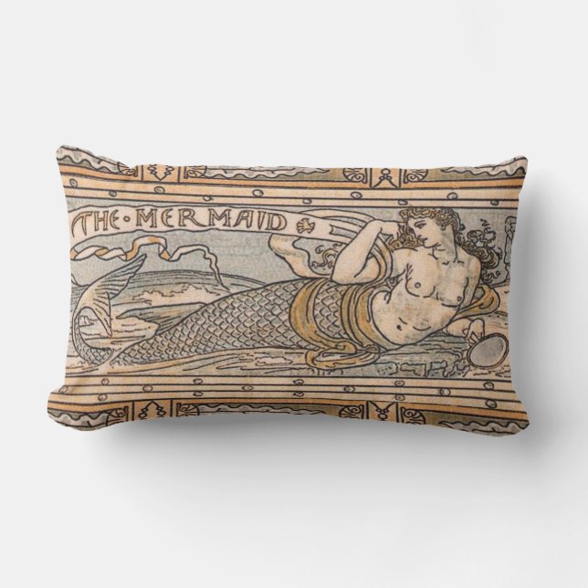 The Mermaid at Sunset Lumbar Pillow (Front)