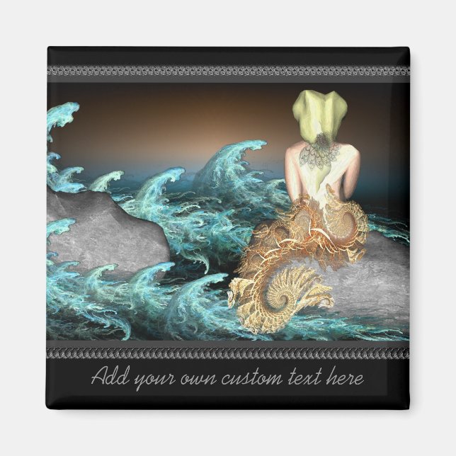 The Mermaid Personalised Magnet (Front)