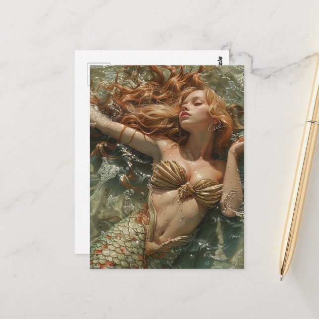 The Mermaid Postcard (Front/Back In Situ)