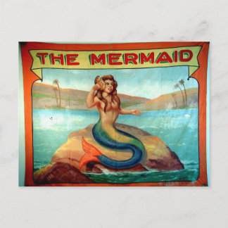 the mermaid vintage postcard