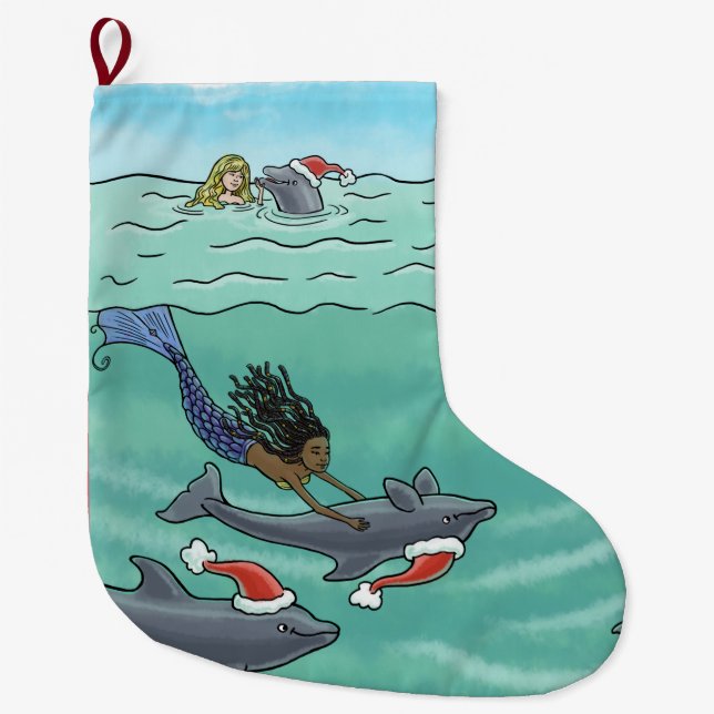 The Mermaids12 Days - Dolphins Stocking Large (Front)