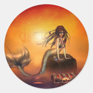 The Mermaids Treasure Classic Round Sticker