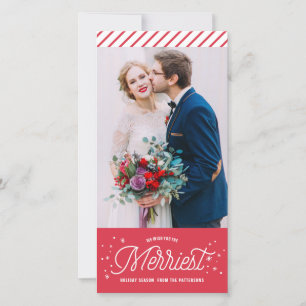 The Merriest Holidays Typography Photo Christmas Holiday Card