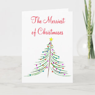 The Merriest of Christmases, With Tree Holiday Card