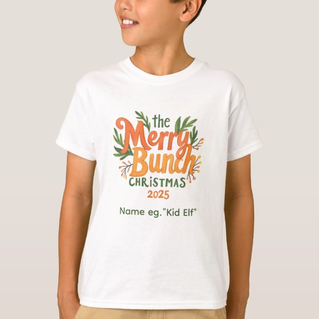 The Merry Bunch – Retro Family Christmas Shirt (Front)