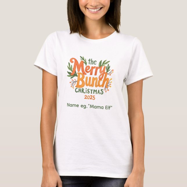 The Merry Bunch – Retro Family Christmas Shirt (Front)