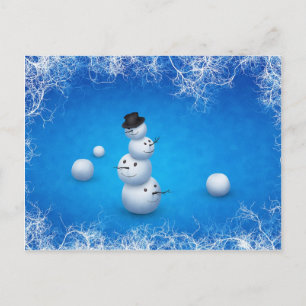 The Merry Snowman Holiday Postcard