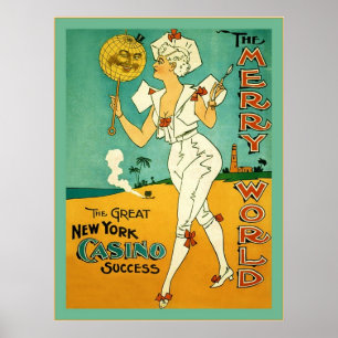The Merry World ~ Vintage Theatre Poster ~ 1894