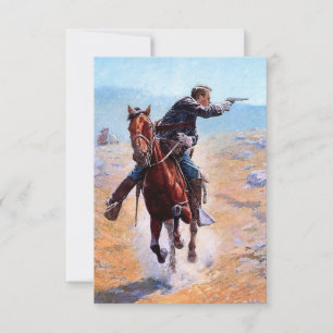 “The Messenger” Western Art by Charles Schreyvogel Thank You Card