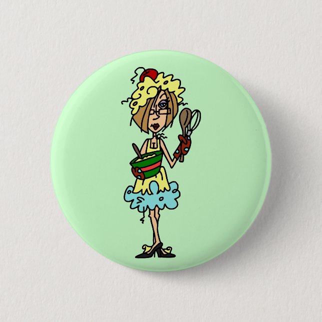 The Messy Cook T-shirts and Gifts 6 Cm Round Badge (Front)