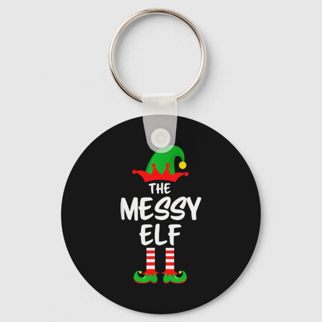 The Messy Elf Matching Family Christmas  Key Ring (Front)
