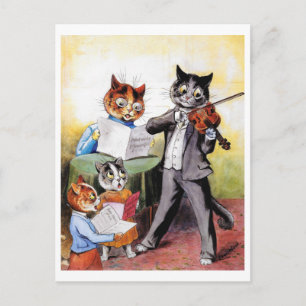 The Mewsical Family by Louis Wain Postcard