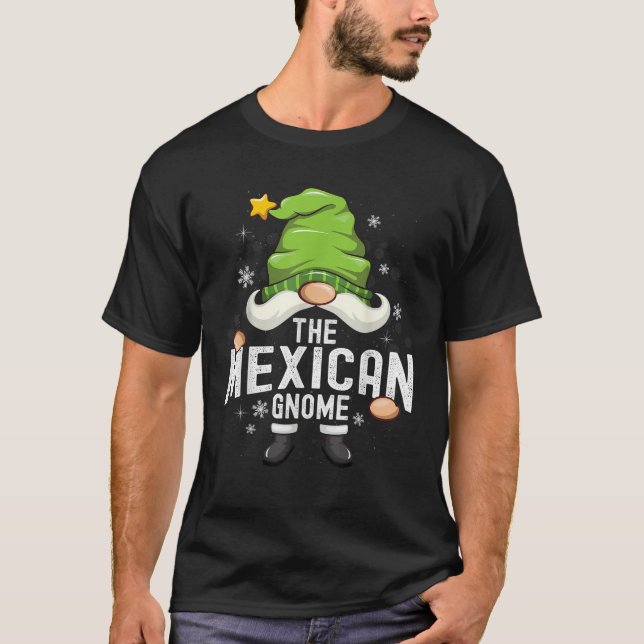 The Mexican Gnome Matching Christmas Pajama  T-Shirt (Front)