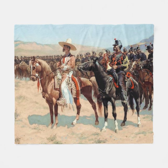 The Mexican Major by Frederic Remington (1889) Fleece Blanket (Front (Horizontal))