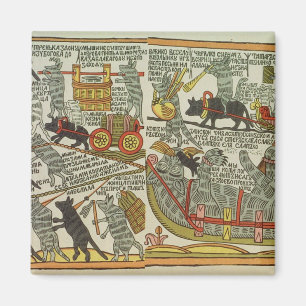 The Mice Bury the Cat, Russian, late 18th century Magnet