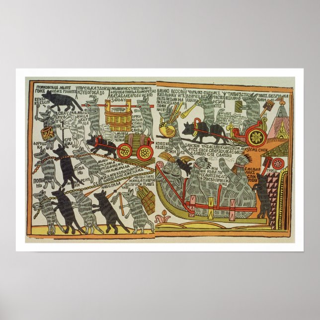 The Mice Bury the Cat, Russian, late 18th century Poster (Front)