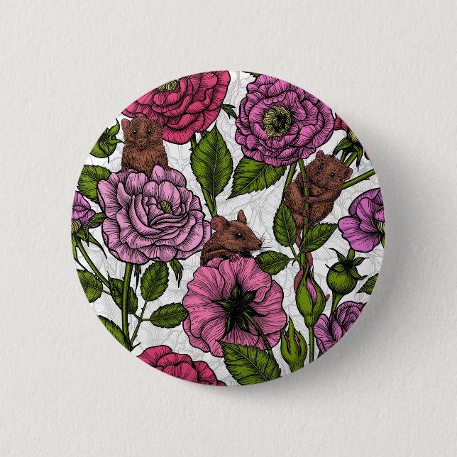 The mice party 6 cm round badge (Front)