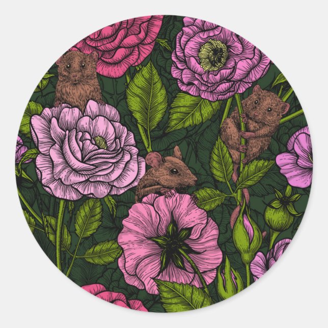 The mice party classic round sticker (Front)