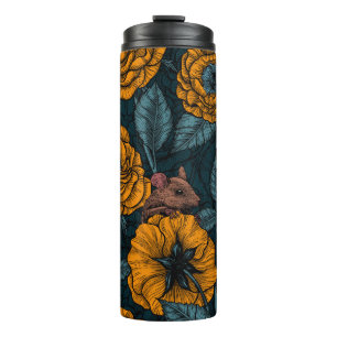The mice party in orange and blue thermal tumbler