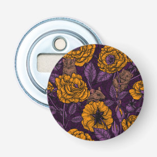 The mice party in orange and violet bottle opener