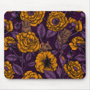 The mice party in orange and violet mouse mat