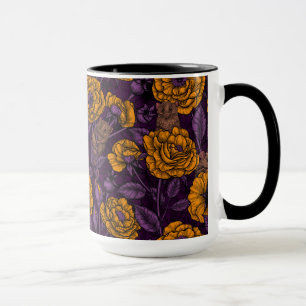 The mice party in orange and violet mug