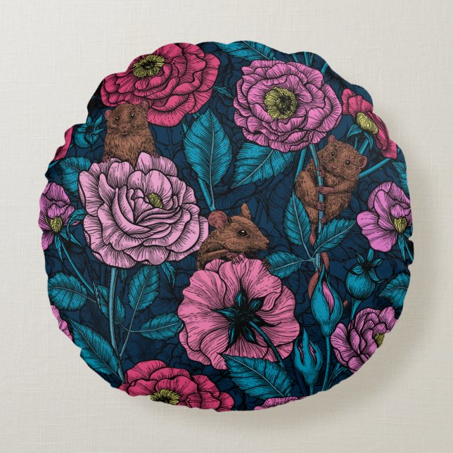 The mice party round cushion (Front)
