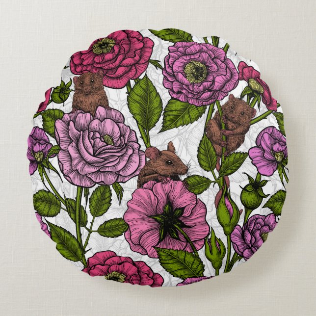 The mice party round cushion (Front)