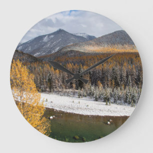 The Middle Fork Of The Flathead River Large Clock