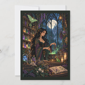 The Midnight Apothecary Witch Potion Fantasy Thank You Card