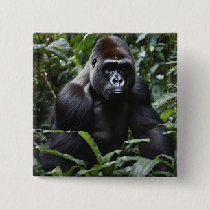 The Midnight Gorilla King: Monarch of the Forest 15 Cm Square Badge