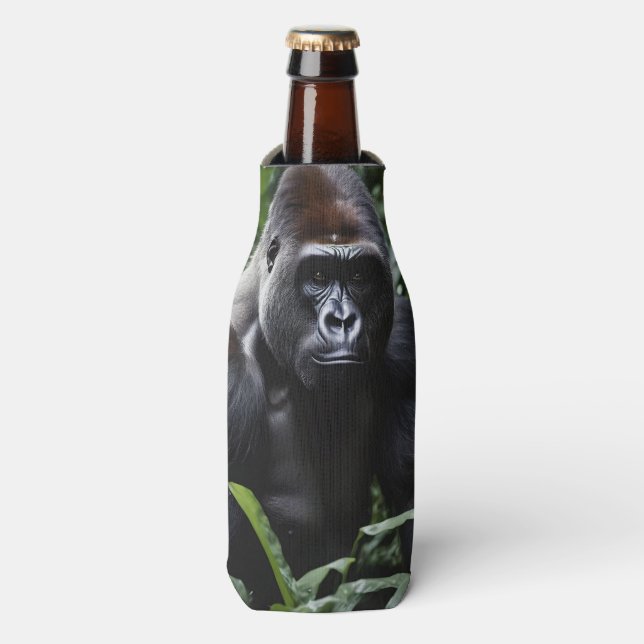 The Midnight Gorilla King: Monarch of the Forest Bottle Cooler (Bottle Front)