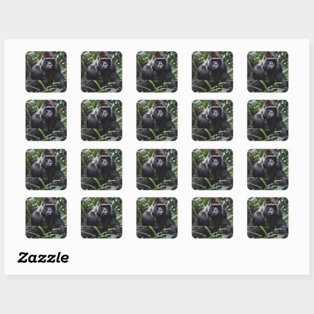 The Midnight Gorilla King: Monarch of the Forest Square Sticker (Sheet)
