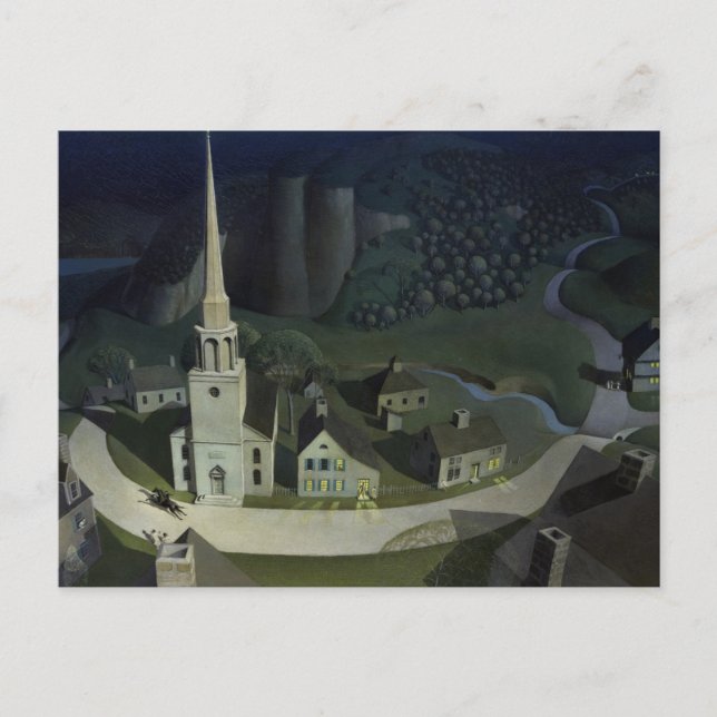 The Midnight Ride of Paul Revere, 1931 by Wood Postcard (Front)