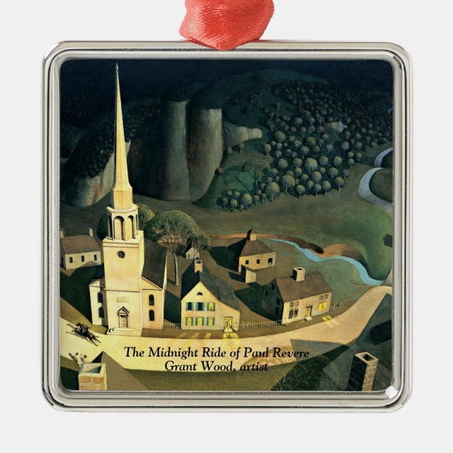 The Midnight Ride of Paul Revere Metal Tree Decoration (Front)