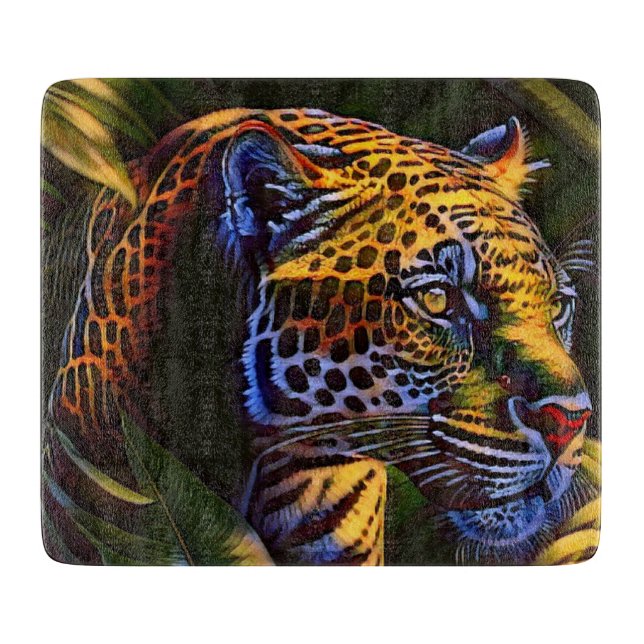 The Mighty Jaguar A Jungle Predator Cutting Board (Front)