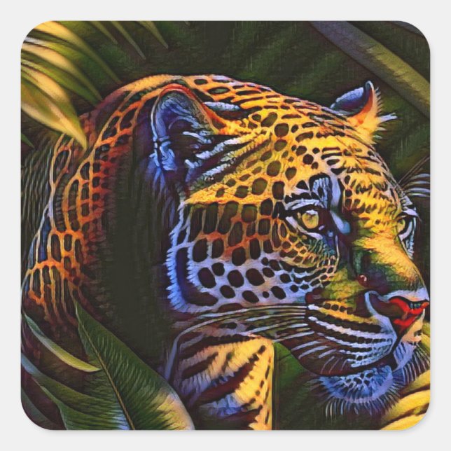 The Mighty Jaguar A Jungle Predator Square Sticker (Front)