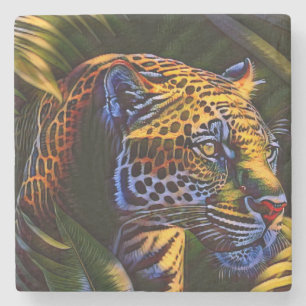 The Mighty Jaguar A Jungle Predator Stone Coaster