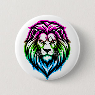 The Mighty Lion - Poly-Sovereign 'Multi-Front' 6 Cm Round Badge