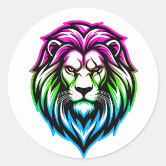The Mighty Lion - Poly-Sovereign 'Multi-Front' Classic Round Sticker
