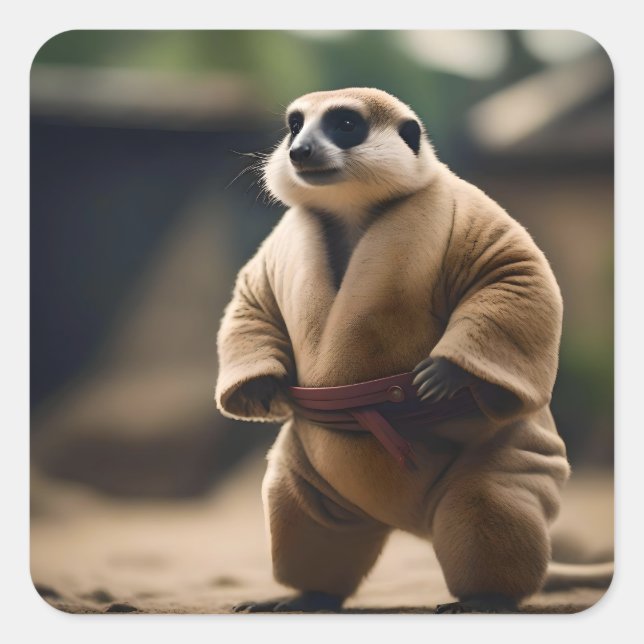 The Mighty Meerkat: Sumo Showdown, Square Sticker (Front)
