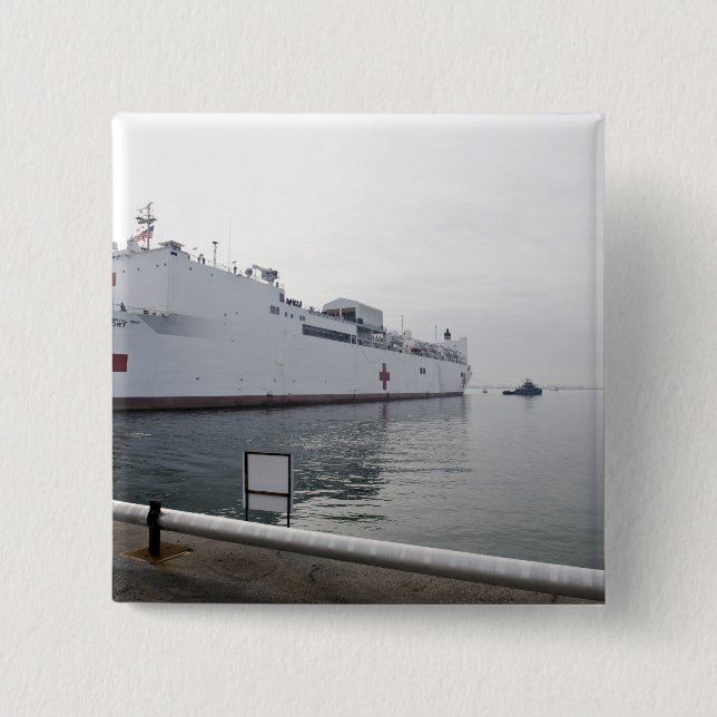 The Military Sealift Command hospital ship 15 Cm Square Badge (Front)