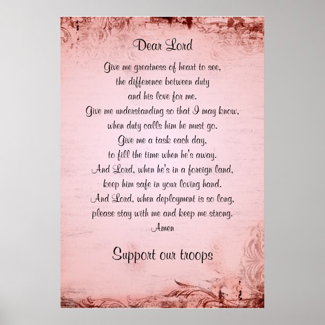The Military Wife's prayer Poster (Front)