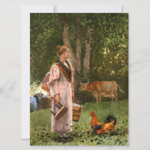 The Milk Maid (by Winslow Homer) Card
