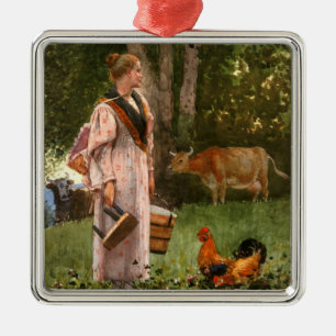 The Milk Maid (Dairy Farm) Metal Tree Decoration