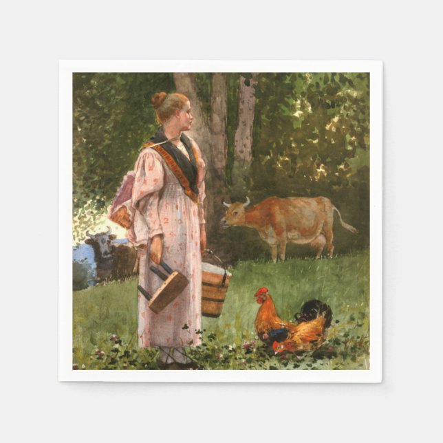 The Milk Maid (Farm Scene) Napkin (Front)