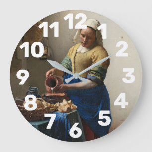 The Milk Maid Large Clock