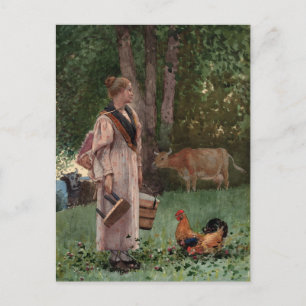 The Milk Maid   Winslow Homer Postcard