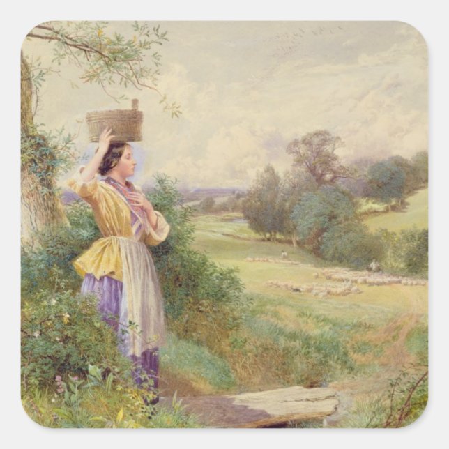 The Milkmaid, 1860 Square Sticker (Front)