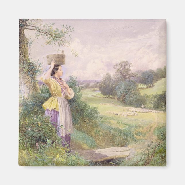 The Milkmaid, 1860 (w/c on paper) Magnet (Front)